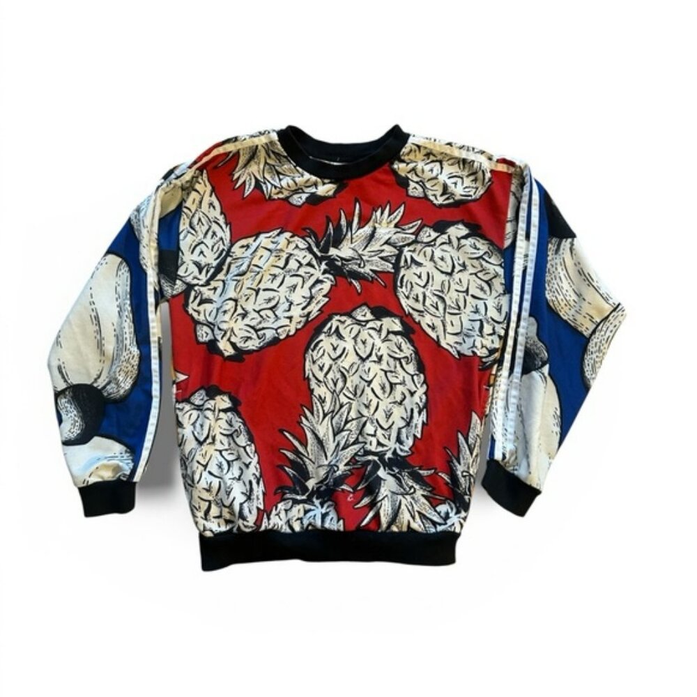 FARM Rio  Adidas Collaboration Pineapple Print Sweatshirt - Red and Blue